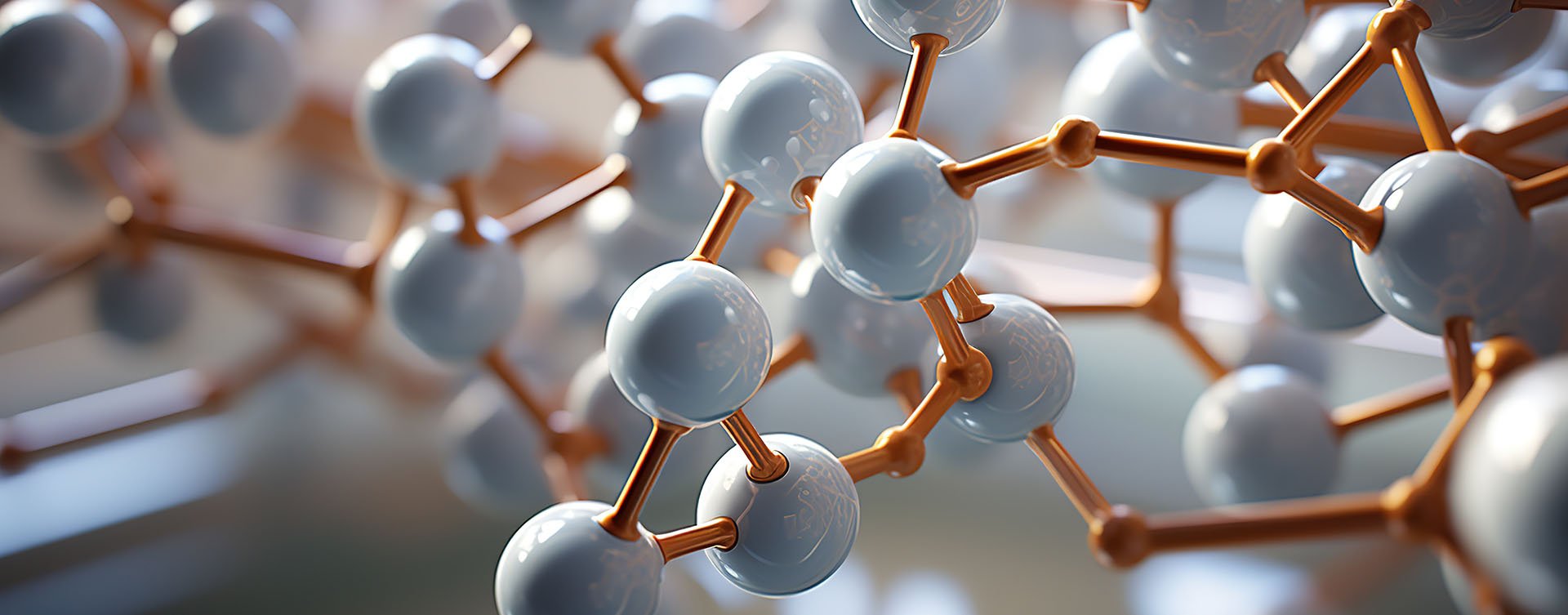 Abstract molecular shape, single amino acid molecules illustration.